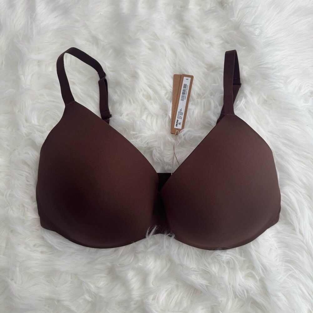 Skims Wireless Form Pushup Plunge Bra Cocoa Size 34DDD